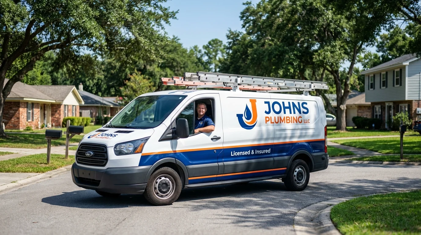 Johns Plumbing LLC service van in Metter, GA