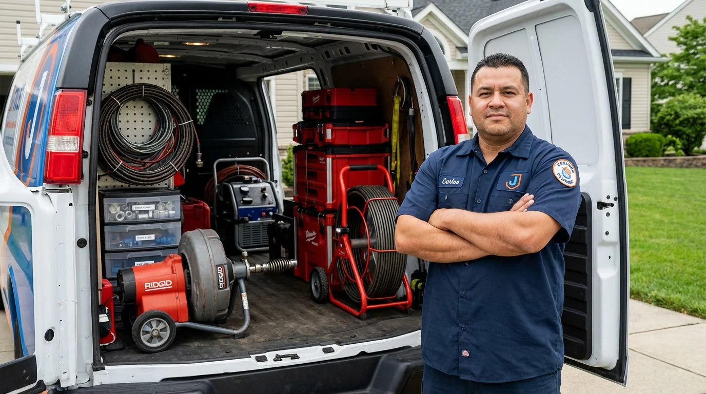 Professional drain cleaning equipment and Johns Plumbing LLC plumber in Metter