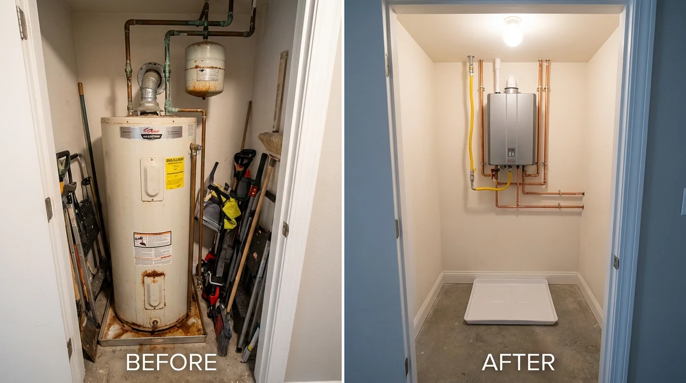 Tank water heater versus wall-mounted tankless unit comparison for Metter, GA homeowners